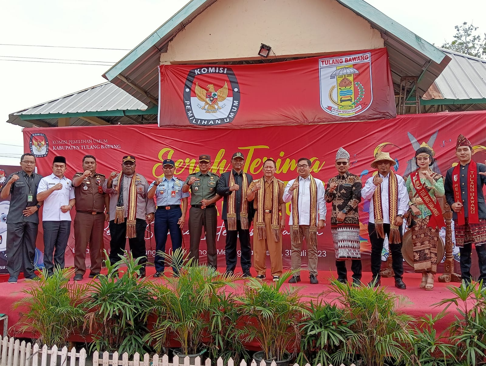 Bendera Kirab Pemilu 2024 Tiba di Tulang Bawang, Akan Diarak keliling Kecamatan dan Kedepankan Kearifan Lokal