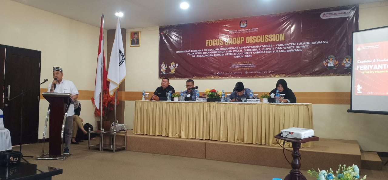 KPU Tulang Bawang Gelar Diskusi dengan Media dan Ormas, Ini yang Dibahas