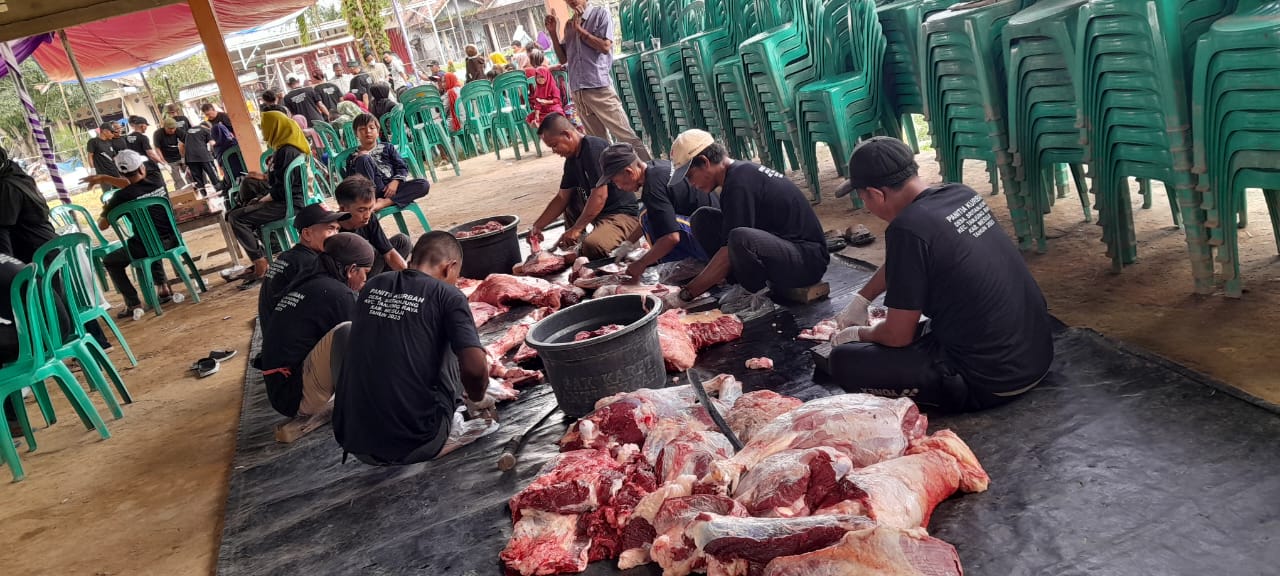 Tokoh Agama Sri Tanjung Mesuji Potong Sapi Kurban Presiden Jokowi