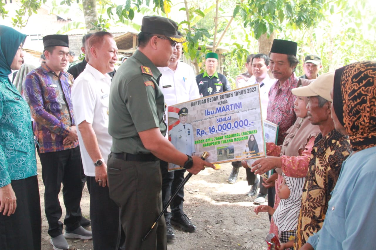 4 Unit Rumah Warga Dibedah Hasil Bantuan Program Baznas Sejahtera, Begini Kata Dandim Tulang Bawang