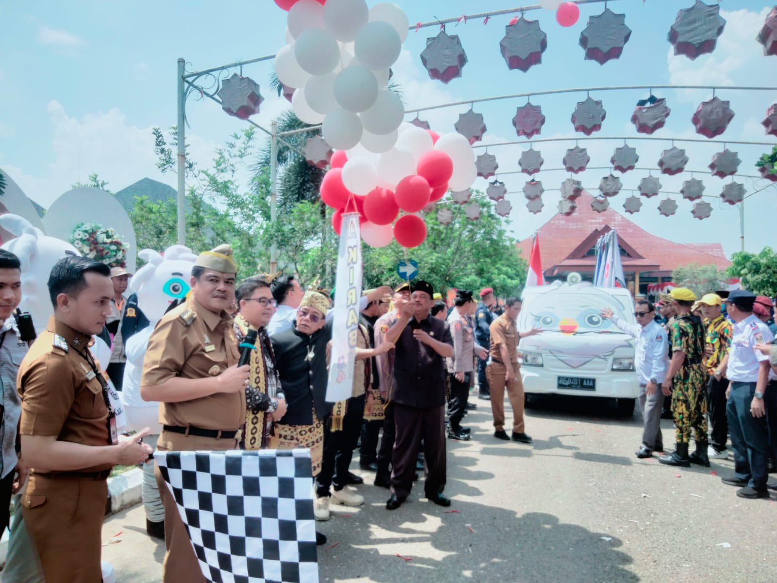 Tiba di Lampung Tengah, Bendera Kirab Pemilu Nginep 7 Hari