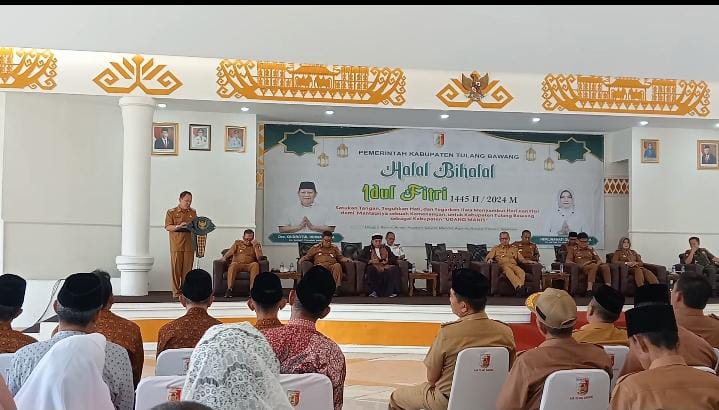 Halal Bihalal dengan Seluruh Camat dan Kepala Kampung, Ini Pesan Penting Pj Bupati Tulang Bawang