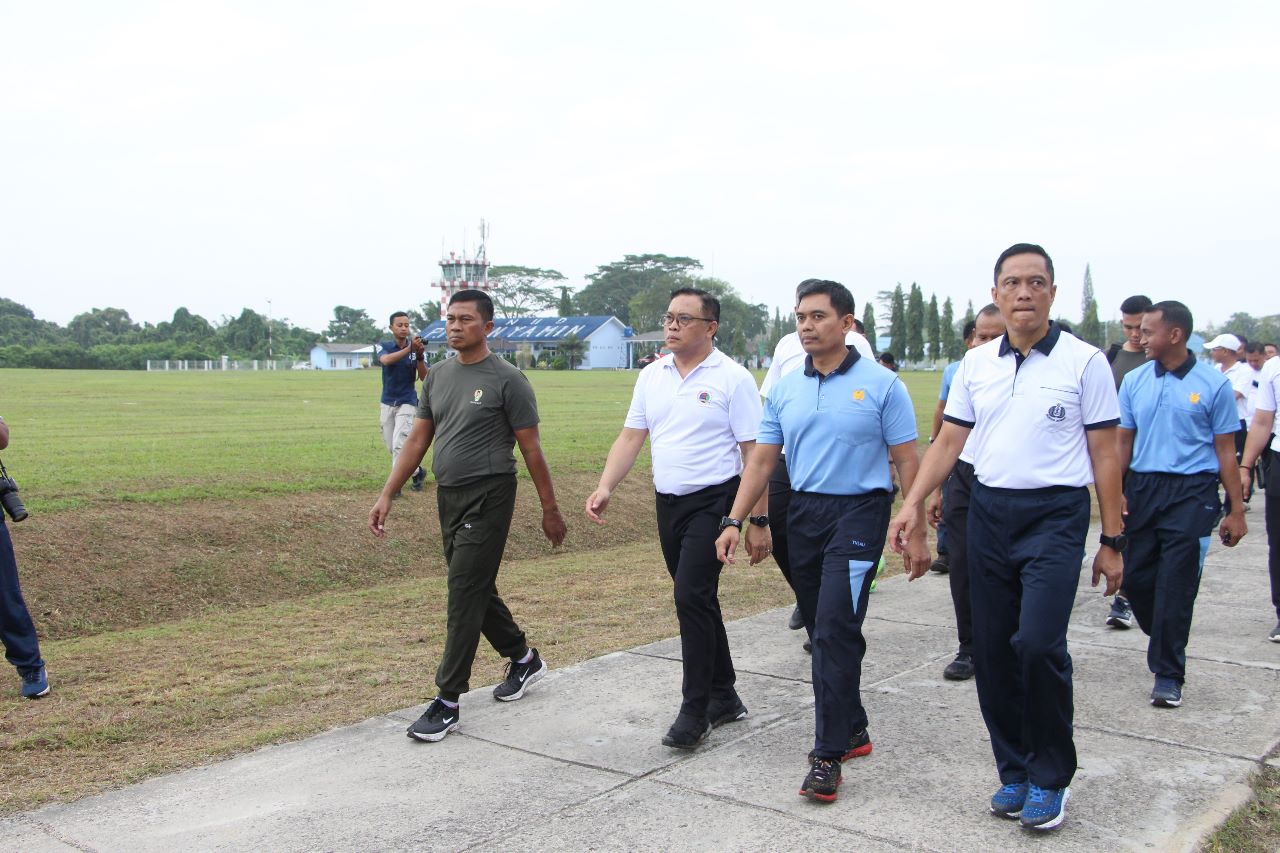 Terbukti Kompak, 4 Pimpinan TNI Polri di Lampung Olahraga Bareng