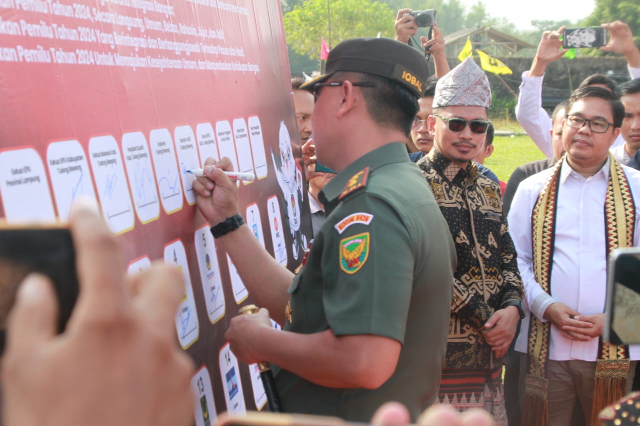 Hadiri Kirab Bendera Pemilu, Begini Penekanan Dandim Tulang Bawang Soal Netralitas