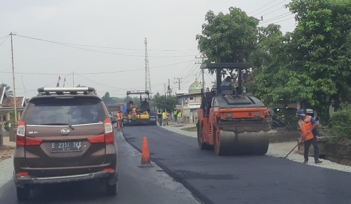 Hati-Hati, Ada Perbaikan Jalan Lintas Sumatera di Lampung Tengah, Ini Lokasinya