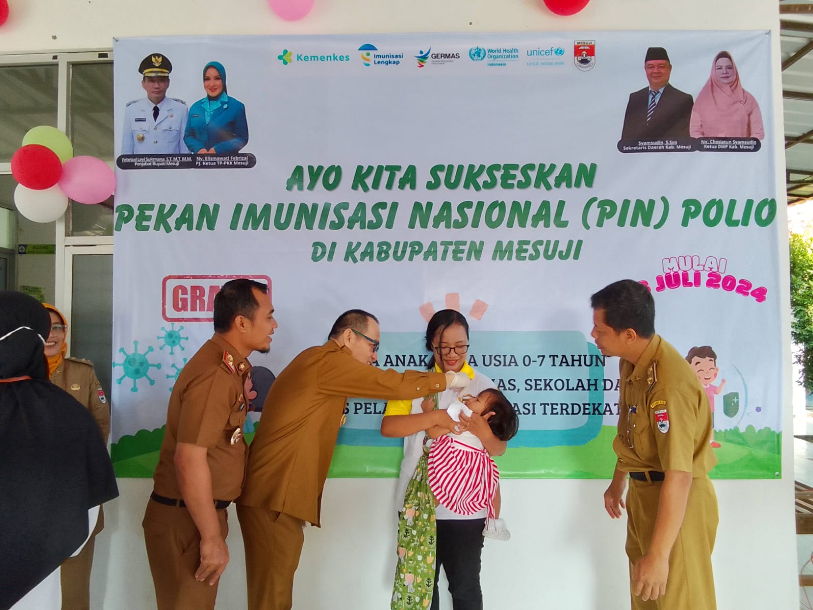 Serentak, Mesuji Mulai Imunisasi Polio, Ini Kata Pj Bupati Febrizal Levi