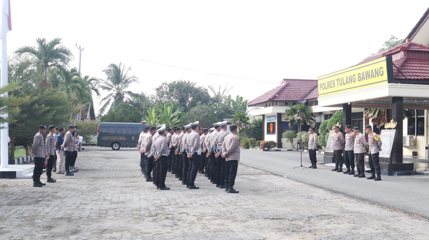 Puluhan Polisi Amankan Tahapan Kampanye Pemilu di Tulang Bawang, Diminta Mampu Atasi Potensi Kerawanan