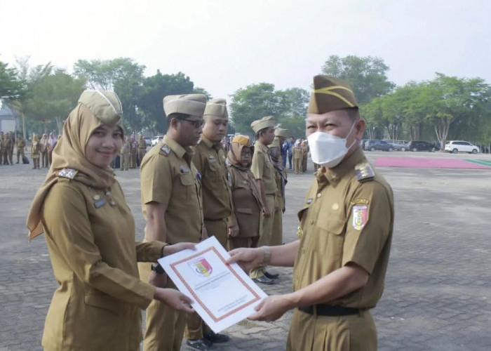 Pj Bupati Tulang Bawang Qudrotul Ikhwan Serahkan SK Kenaikan Pangkat 427 ASN, Paling Banyak Golongan IV