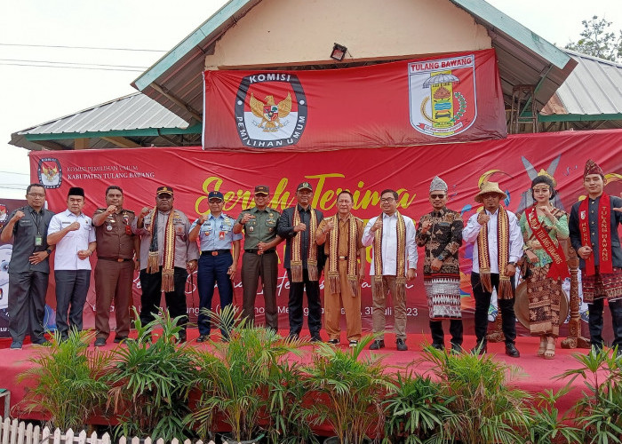 Bendera Kirab Pemilu 2024 Tiba di Tulang Bawang, Akan Diarak keliling Kecamatan dan Kedepankan Kearifan Lokal