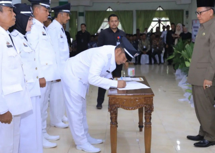 Pj Bupati Tulang Bawang Qudrotul Ikhwan Lantik 67 Kakam Hasil Pilkakam Serentak, Begini Pesan Tegasnya