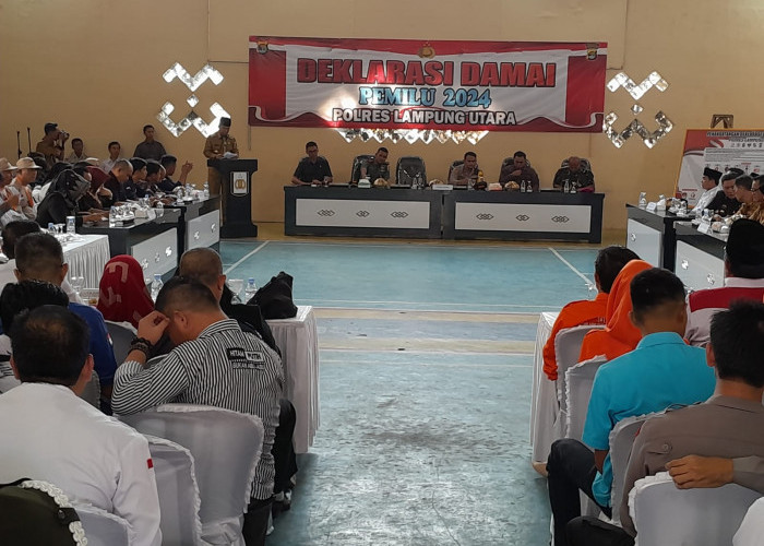 Polres Lampung Utara Gelar Deklarasi Damai Pemilu 2024, Ini Harapan Kapolres