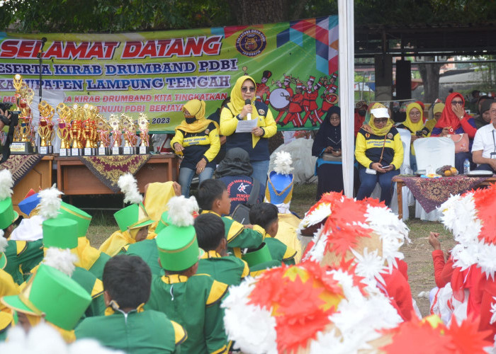 Lepas Kirab Drumband, Begini Pesan Ketua Umum PDBI Lampung Tengah