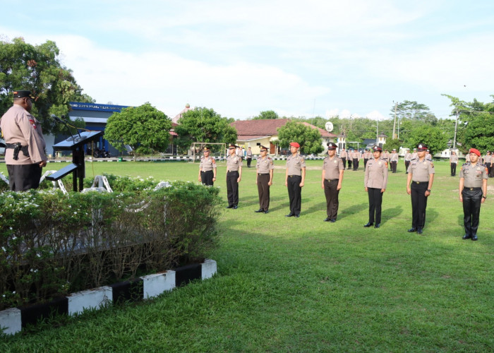 Ganti Tahun, Puluhan Personel Polres Tulang Bawang Naik Pangkat