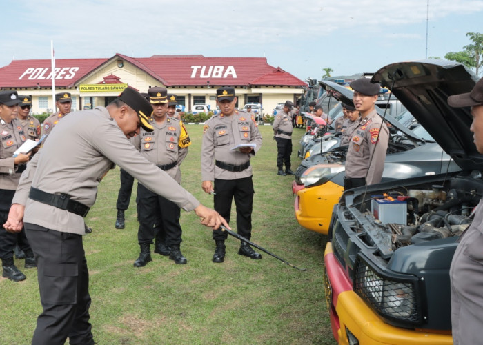 Menuju Pilkada, Kendaraan dan Persenjataan Polres Tulang Bawang Dicek