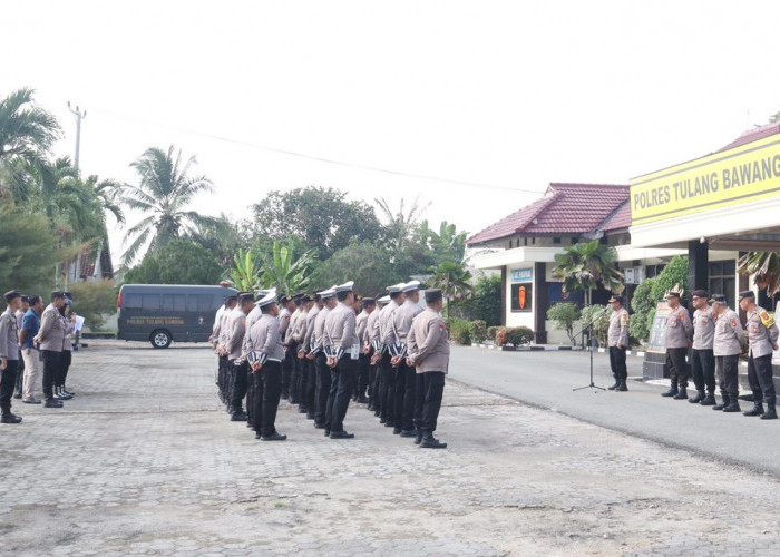 Puluhan Polisi Amankan Tahapan Kampanye Pemilu di Tulang Bawang, Diminta Mampu Atasi Potensi Kerawanan